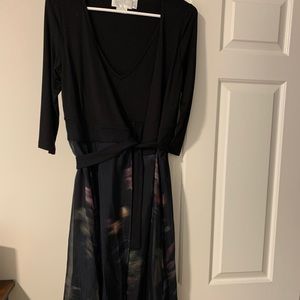 LUXE Maternity dress, black wrap dress, super stretchy Size 4 US